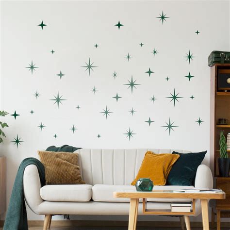 Mid Century Stars Wall Art (Pack of 50) - Moonwallstickers.com