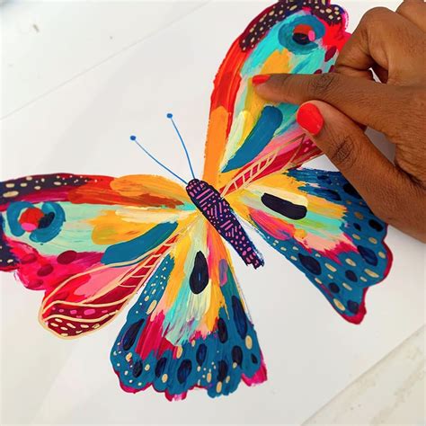 Live Painting Replay - Finger Painted Butterfly | EttaVee | Butterfly ...