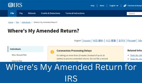 Where's My Amended Return for IRS - All We Know About Return Status