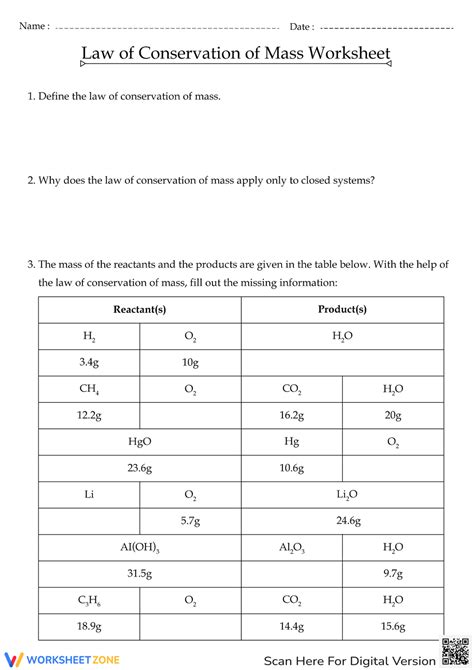 Conservation of Mass KS3 Worksheet - Science Resource - Twinkl - Worksheets Library