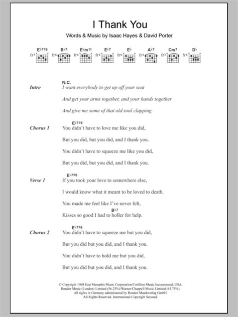 I Thank You by Sam & Dave - Guitar Chords/Lyrics - Guitar Instructor