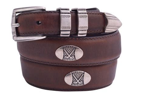 Danbury Oil Tanned Leather Concho Golf Belt - Brown | 2332500 | eBay