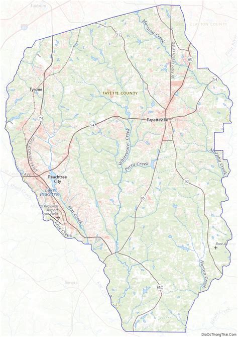 Map of Fayette County, Georgia