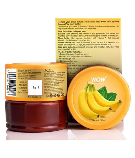 WOW Skin Science Banana Pulp Body Butter - No Parabens, Silicones ...