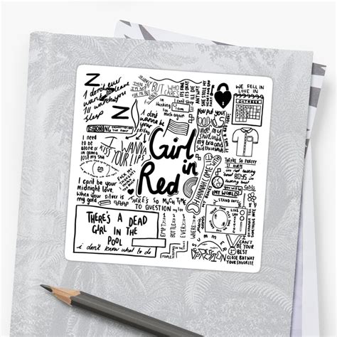 "girl in red " Sticker by Artinc | Redbubble