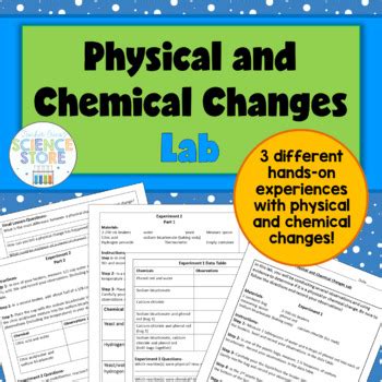 Physical and Chemical Changes Lab by Teacher Erica's Science Store