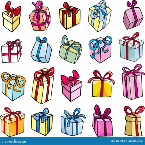 Christmas or Birthday Gift Clip Art Set Stock Vector - Illustration of ...