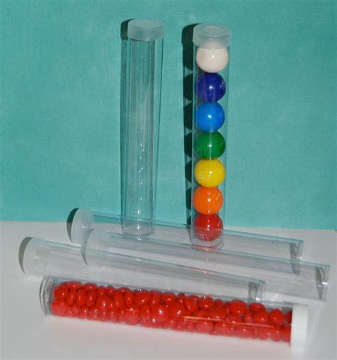 Clear plastic tubes with caps 7x1 Qty 50 use