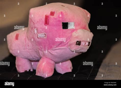 Minecraft pink pig plush Stock Photo - Alamy