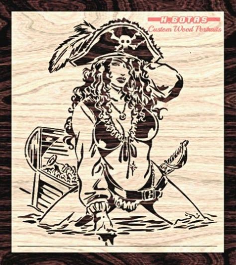 Pirate Girl | Etsy in 2022 | Scroll saw patterns, Silhouette art, Scroll saw