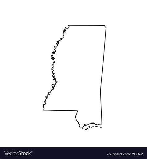 Map of the us state mississippi Royalty Free Vector Image