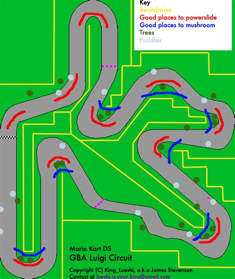 Mario Kart DS GBA Luigi Circuit Map (GIF) - Neoseeker Walkthroughs