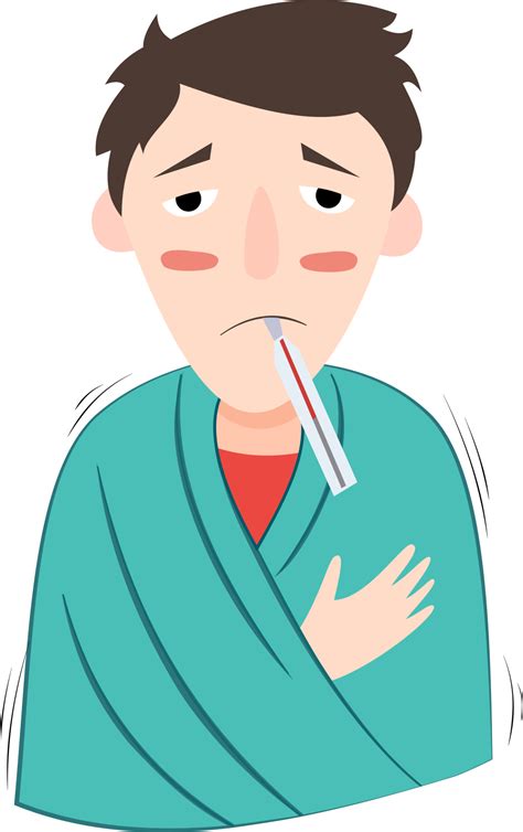 illustration of sick man with fever using blanket 19152940 PNG