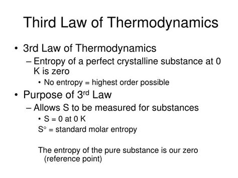 PPT - Third Law of Thermodynamics PowerPoint Presentation - ID:3316476