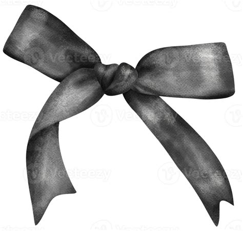 Black Coquette ribbon bow watercolor 37073165 PNG