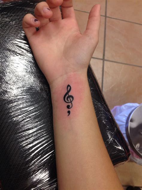 My tattoo! G clef and semi colon. @alexiamarian on insta | Unique ...