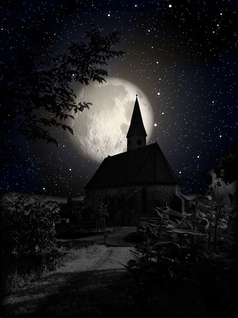 Free stock photo: Church, Moon, Night, Shadow, Star - Free Image on ...