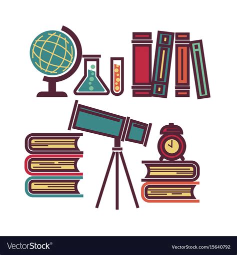 School educational items Royalty Free Vector Image