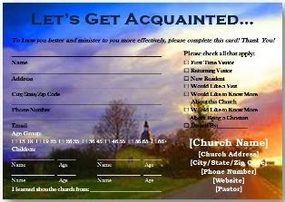 Church Visitor Cards Templates Free | Arts - Arts