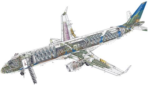 Embraer E190 Cutaway Drawing in High quality