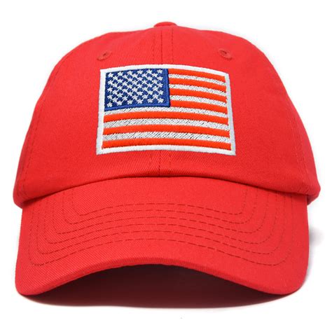 DALIX American Flag Hat Premium USA Baseball Cap in Red - Walmart.com