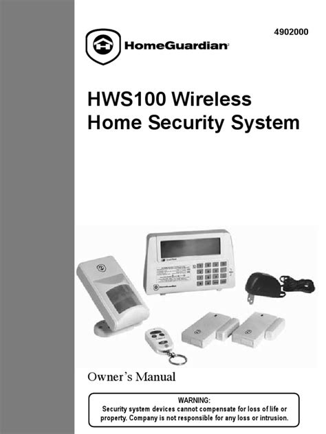 HOME GUARDIAN HWS100 Wireless Home Security System | PDF | Security ...