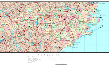 North Carolina Printable Map