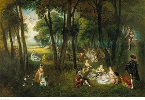 Fête Galante in a Wooded Landscape [Antoine Watteau] | Sartle - Rogue Art History