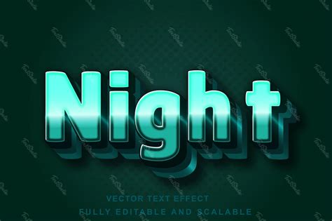 Night Teal Layers Font Style Effect | PREMIUM Vector File