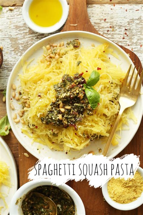 Pesto Spaghetti Squash Pasta | Minimalist Baker Recipes