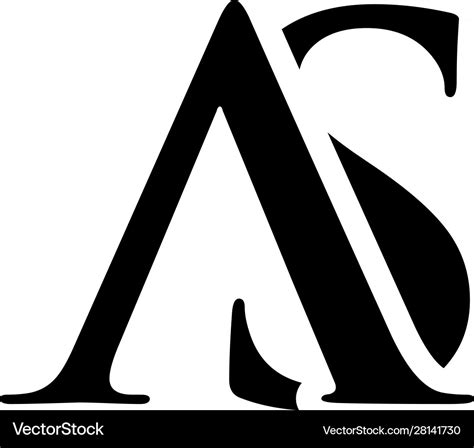 Initial as alphabet logo design template Vector Image