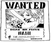 Coloriage wanted poster of luffy one piece by charitysmith - JeColorie.com