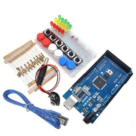 Smart Electronics Integrated Starter Kit Mega 2560 mini Breadboard LED jumper wire button for ...