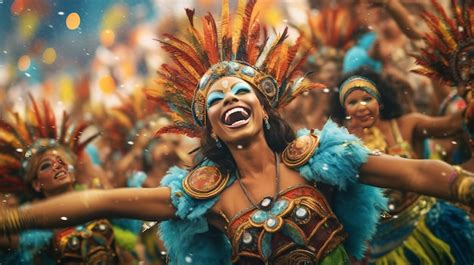 Premium Photo | Brazilian carnival Happy people celebrating brazilian ...