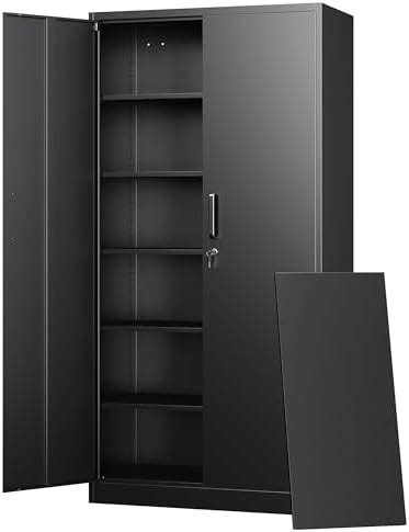 Amazon.com: Edsal Classic Series Steel Freestanding Storage Cabinet with Adjustable Shelves in ...
