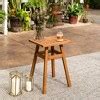 Slatted Chevron Acacia Wood Patio Side Table - Saracina Home : Target