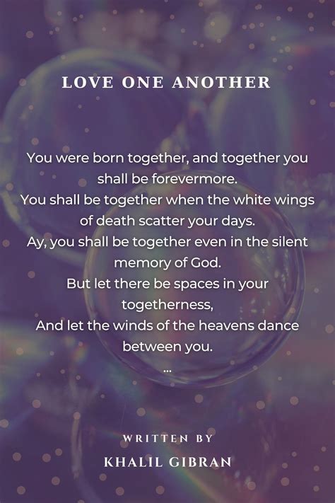 Love One Another - Love One Another Poem by Kahlil Gibran in 2023 ...