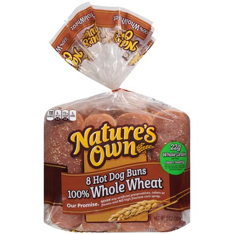 Nature's Own® 100% Whole Wheat Hot Dog Buns 8 ct Bag - Walmart.com