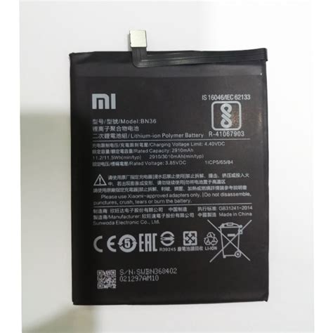 Xiaomi Redmi 6X Battery | BN36 | 100% Original | 3010mAh | Top Class Trading