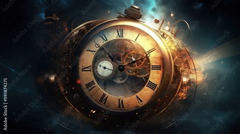 Time travel concept. Time travel clock.AI generated Stock-Illustration ...