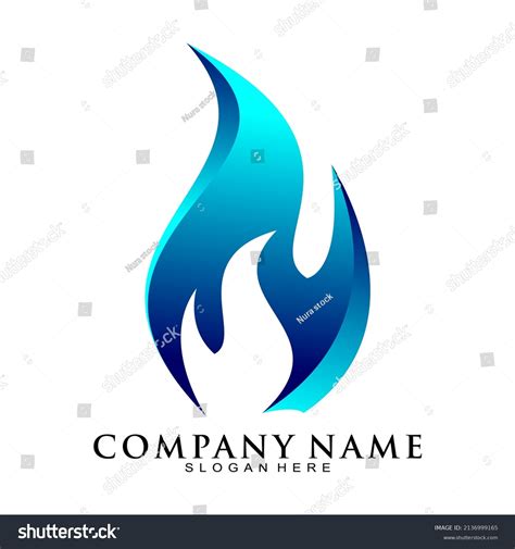 Elegant Blue Fire Logo Design Stock Vector (Royalty Free) 2136999165 ...