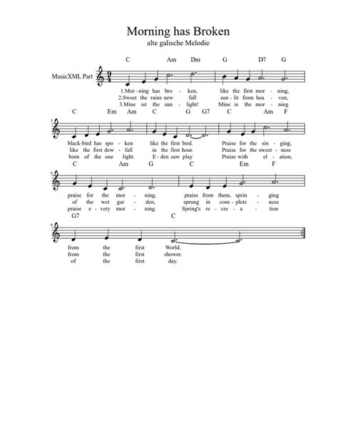 Morning has Broken Sheet music | Download free in PDF or MIDI ...