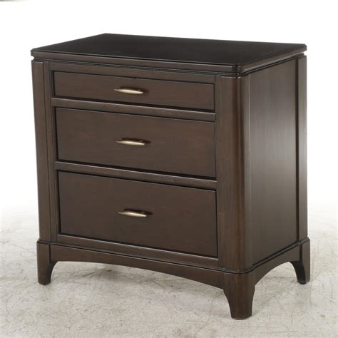 Pair of Havertys "Gramercy" Three-Drawer Nightstands in Dark Sable ...