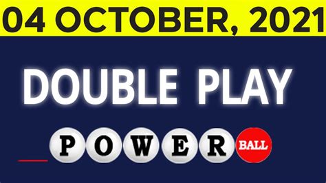 Double play of Powerball Lottery results Monday October 4 of 2021 - YouTube