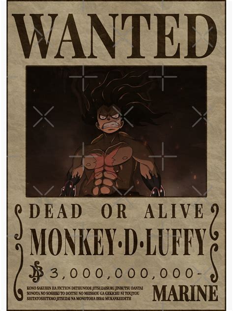 "Monkey D Luffy Wanted One Piece Nika Nika Joy Boy Luffy Gear 5th Bounty Poster straw hat ...