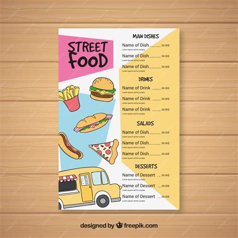 Free Vector | Hand drawn food street menu