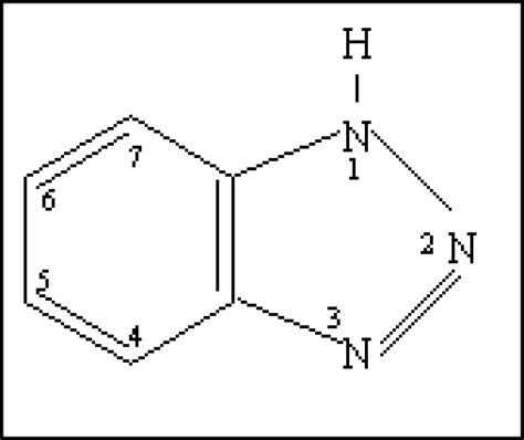 Structure of benzotriazole, showing ring numbering. | Download Scientific Diagram