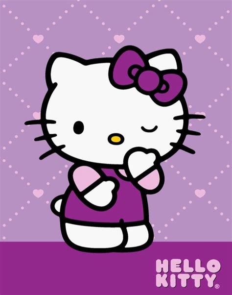 Wallpaper Hello Kitty Purple