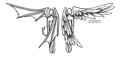 Half Angel Half Devil Drawing | Free download on ClipArtMag