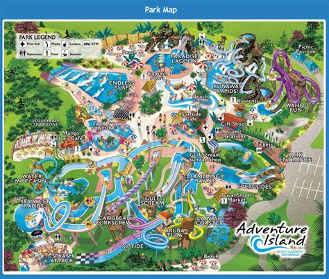 adventure island map - florida theme parks